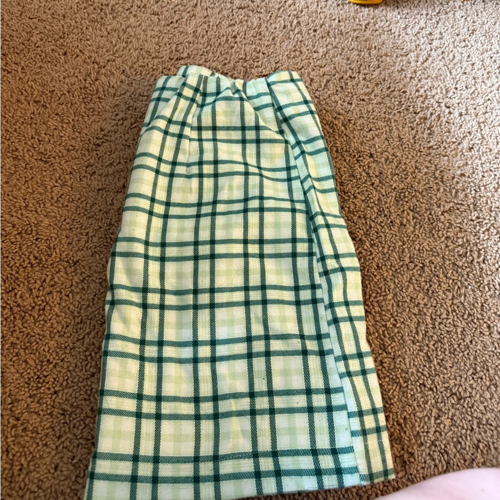 Plaid Green and White Women's Skirt
